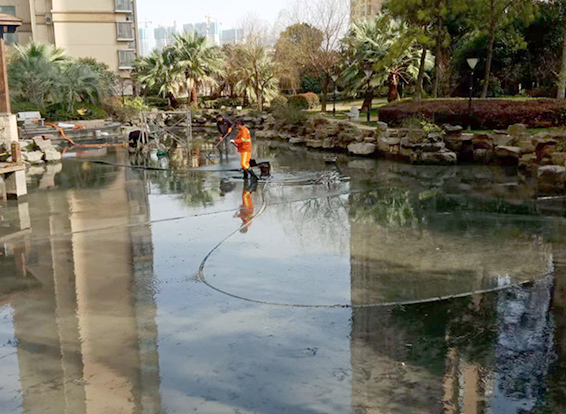 镇沅景观池淤泥清理